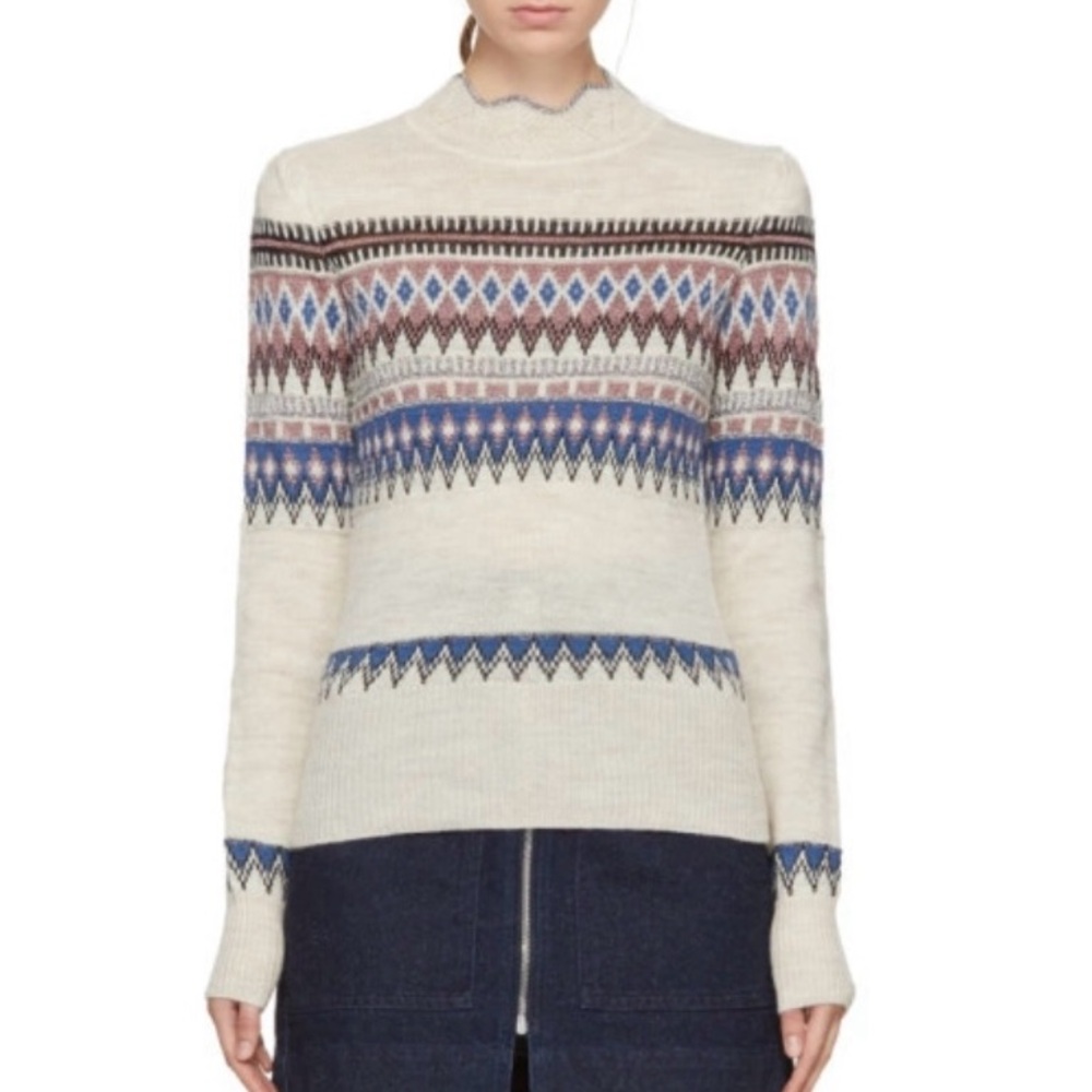 Isabel Marant Etoile Off-White Jacquard Blake Sweater FR42(US10)